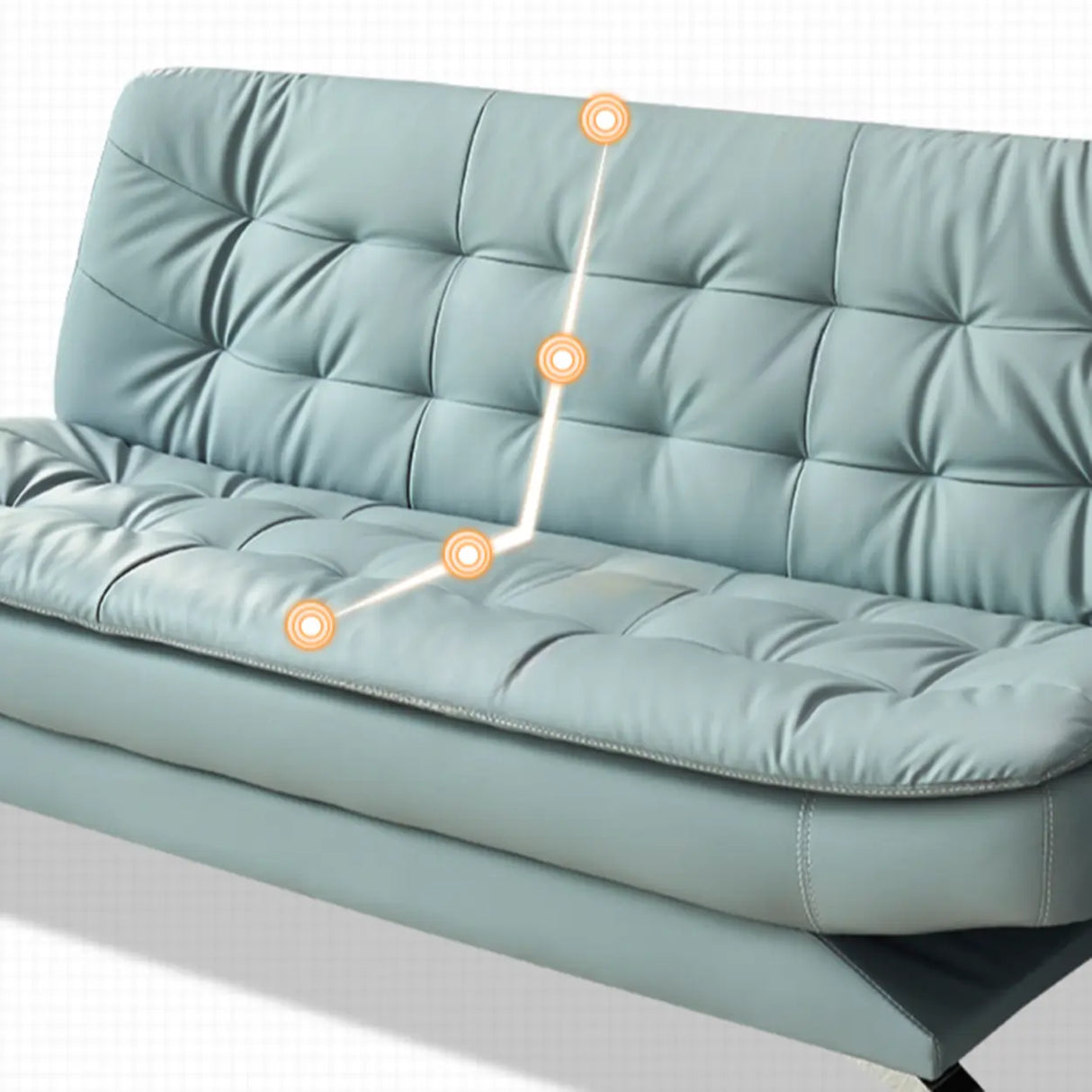 Blue Upholstered Back Wood Frame Armless Sofa with Legs Image - 15