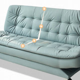 Blue Upholstered Back Wood Frame Armless Sofa with Legs Image - 15