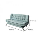 Blue Upholstered Back Wood Frame Armless Sofa with Legs Image - 21