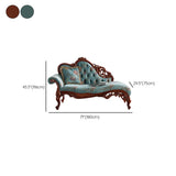 Blue Vintage Carved Upholstered Reclining Chaise Lounge #size