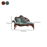 Blue Vintage Carved Upholstered Reclining Chaise Lounge Image - 18