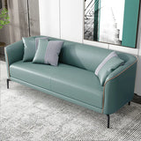 Blue Water Resistant Leather 3 Seats Foam Fill Sofa Image - 2