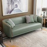 Blue Water Resistant Leather 3 Seats Foam Fill Sofa Image - 9