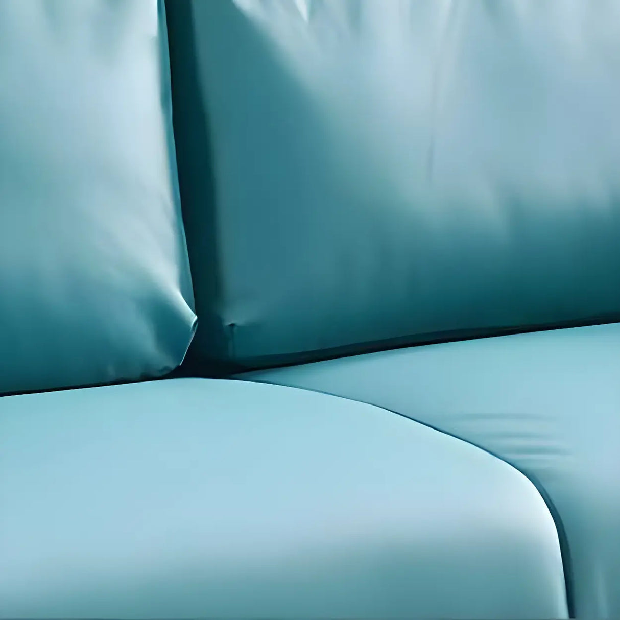 Blue Waterproof Faux Leather Upholstered Back Sofa Image - 11