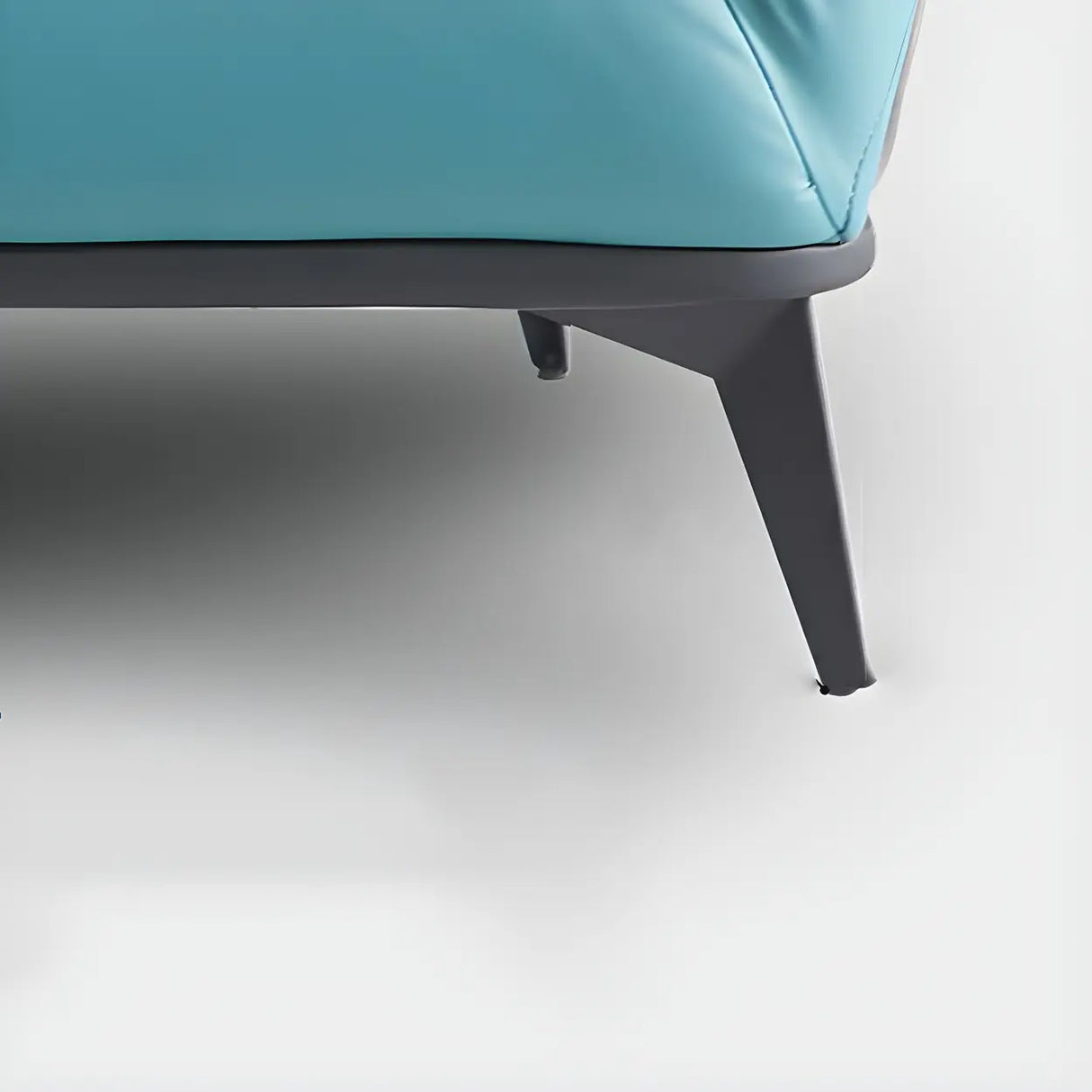 Blue Waterproof Faux Leather Upholstered Back Sofa Image - 16