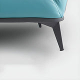 Blue Waterproof Faux Leather Upholstered Back Sofa Image - 16