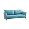 Blue Waterproof Faux Leather Upholstered Back Sofa Image - 2