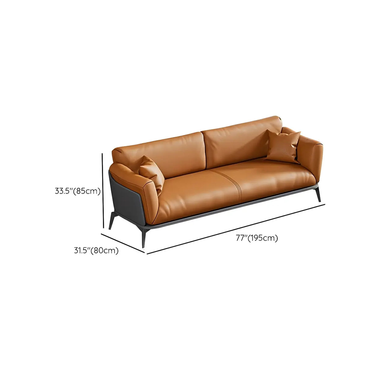 Blue Waterproof Faux Leather Upholstered Back Sofa Image - 22