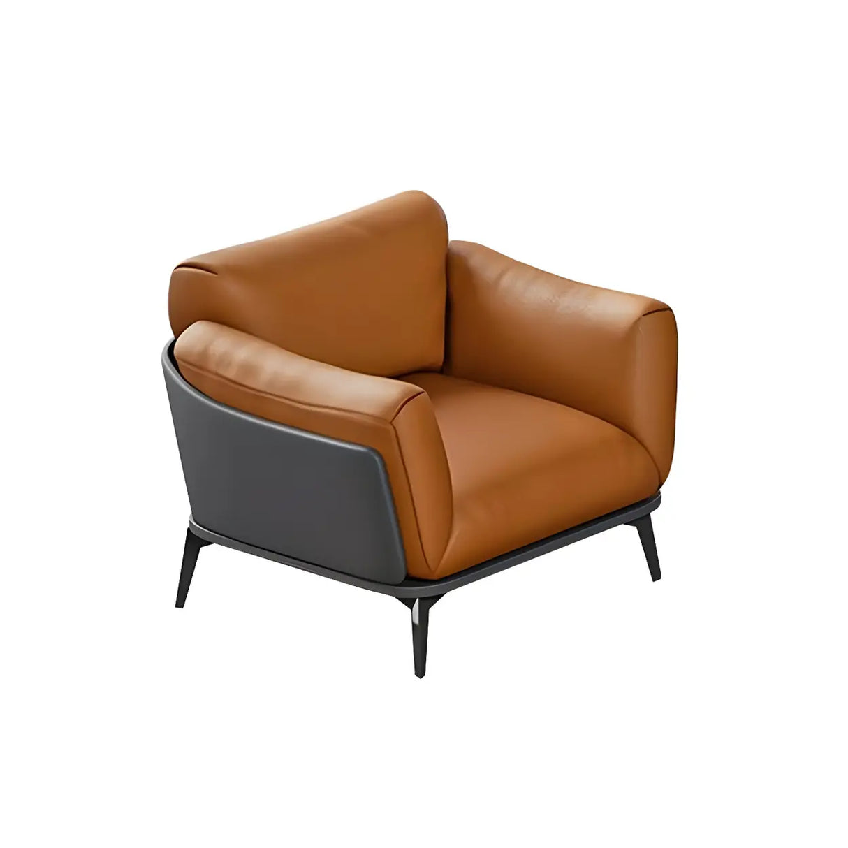 Blue Waterproof Faux Leather Upholstered Back Sofa Image - 5