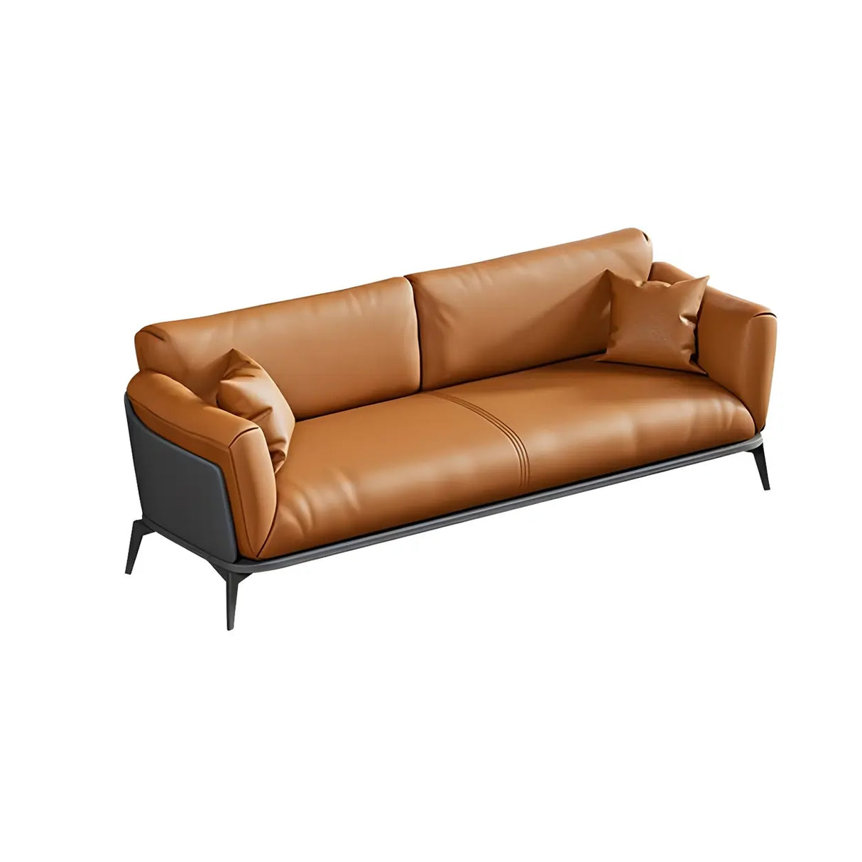 Blue Waterproof Faux Leather Upholstered Back Sofa Image - 7