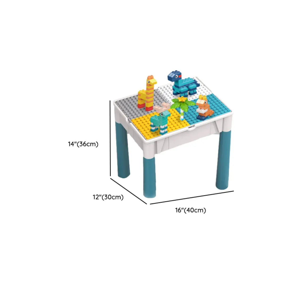 Blue Waterproof Toddler Building Block Table Chair Set 