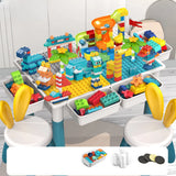 Blue Waterproof Toddler Building Block Table Chair Set Image - 15