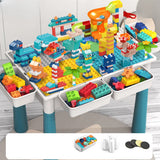 Blue Waterproof Toddler Building Block Table Chair Set Image - 18