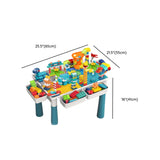 Blue Waterproof Toddler Building Block Table Chair Set Image - 28