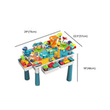 Blue Waterproof Toddler Building Block Table Chair Set Image - 29