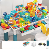Blue Waterproof Toddler Building Block Table Chair Set Image - 21
