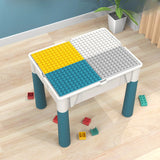 Blue Waterproof Toddler Building Block Table Chair Set Image - 3