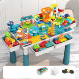 Blue Waterproof Toddler Building Block Table Chair Set Image - 9