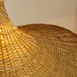 Bohemian Asymmetrical Bamboo Dining Light Beige Medium Single Pendant Image - 11