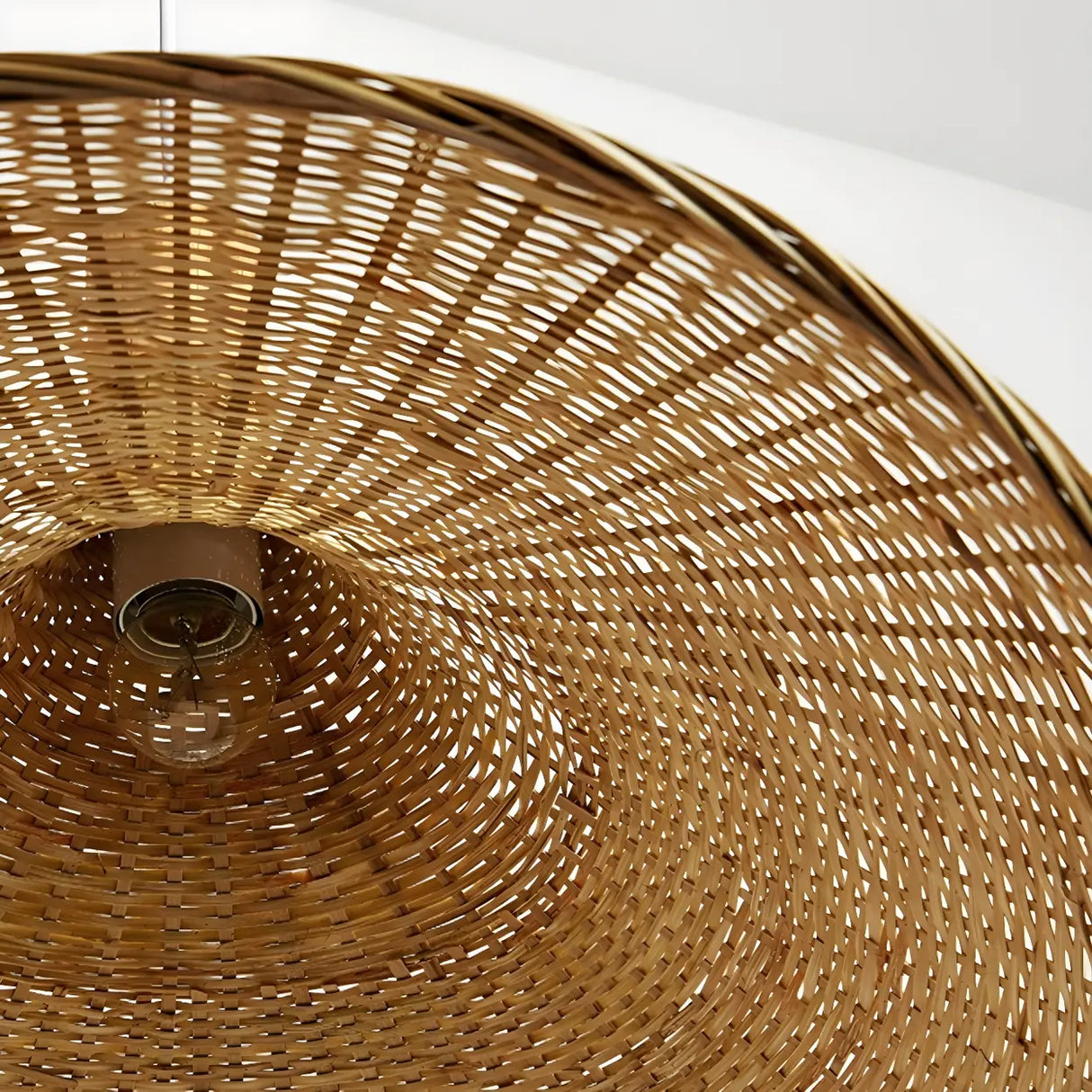 Bohemian Asymmetrical Bamboo Dining Light Beige Medium Single Pendant Image - 13