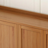 Bohemian Bamboo Hallway Brown Medium Shoe Storage Cabinet Image - 12