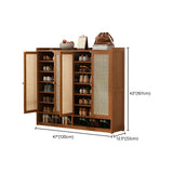 Bohemian Bamboo Hallway Brown Medium Shoe Storage Cabinet #size