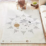 Bohemian Graphic Print Rectangle Wool White Area Rug Image - 4