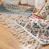 Bohemian Medallion Cotton Rectangle Fringe Area Rug Image - 7