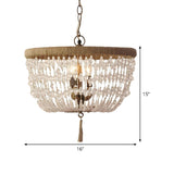 Bohemian Rustic Rope and Crystal Bead Dome Chandelier #size