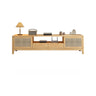 Bohemian Wood Rectangle Open Storage Cabinet TV Stand Image - 7