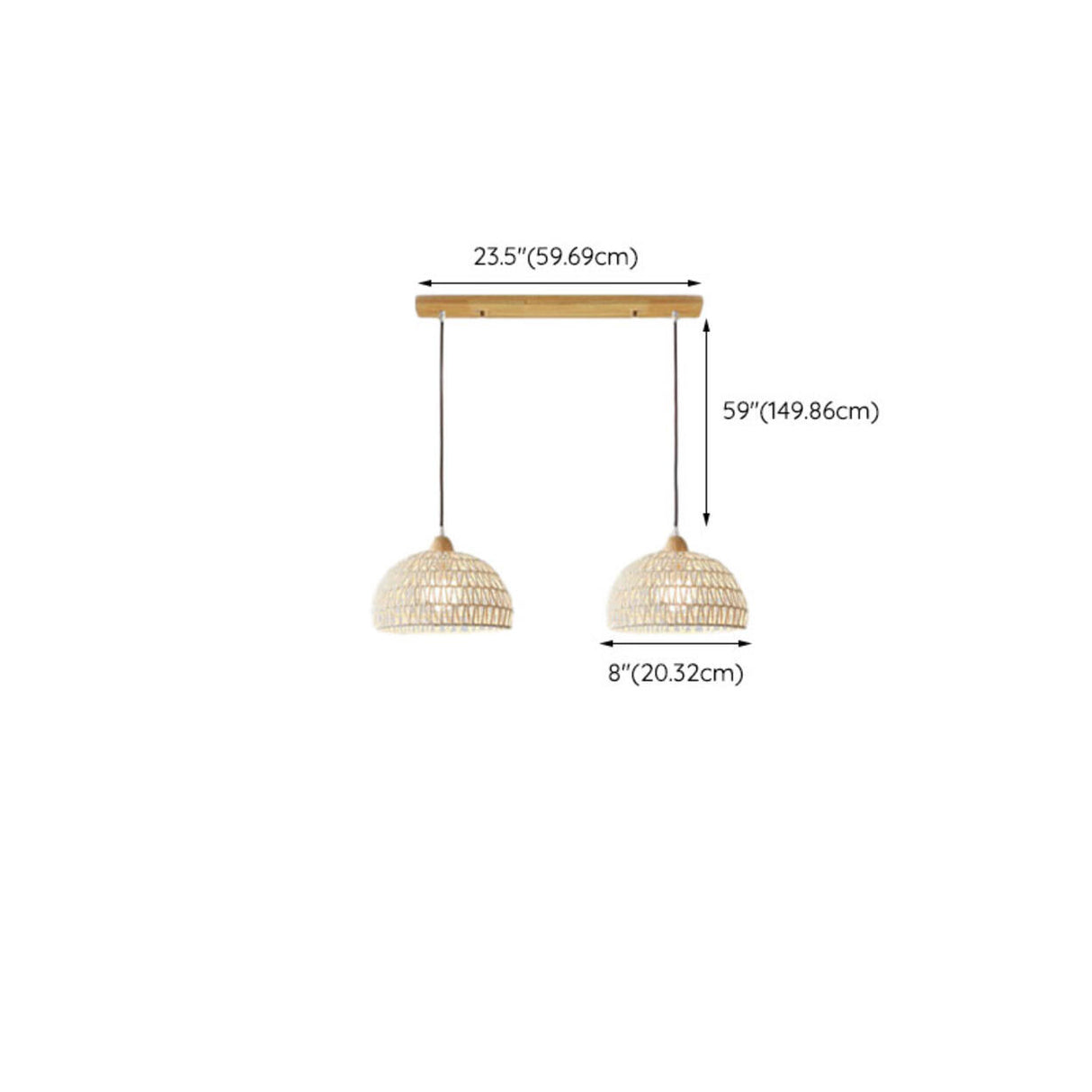 Boho Bowl Wood LED Kitchen Island Pendant Lights 