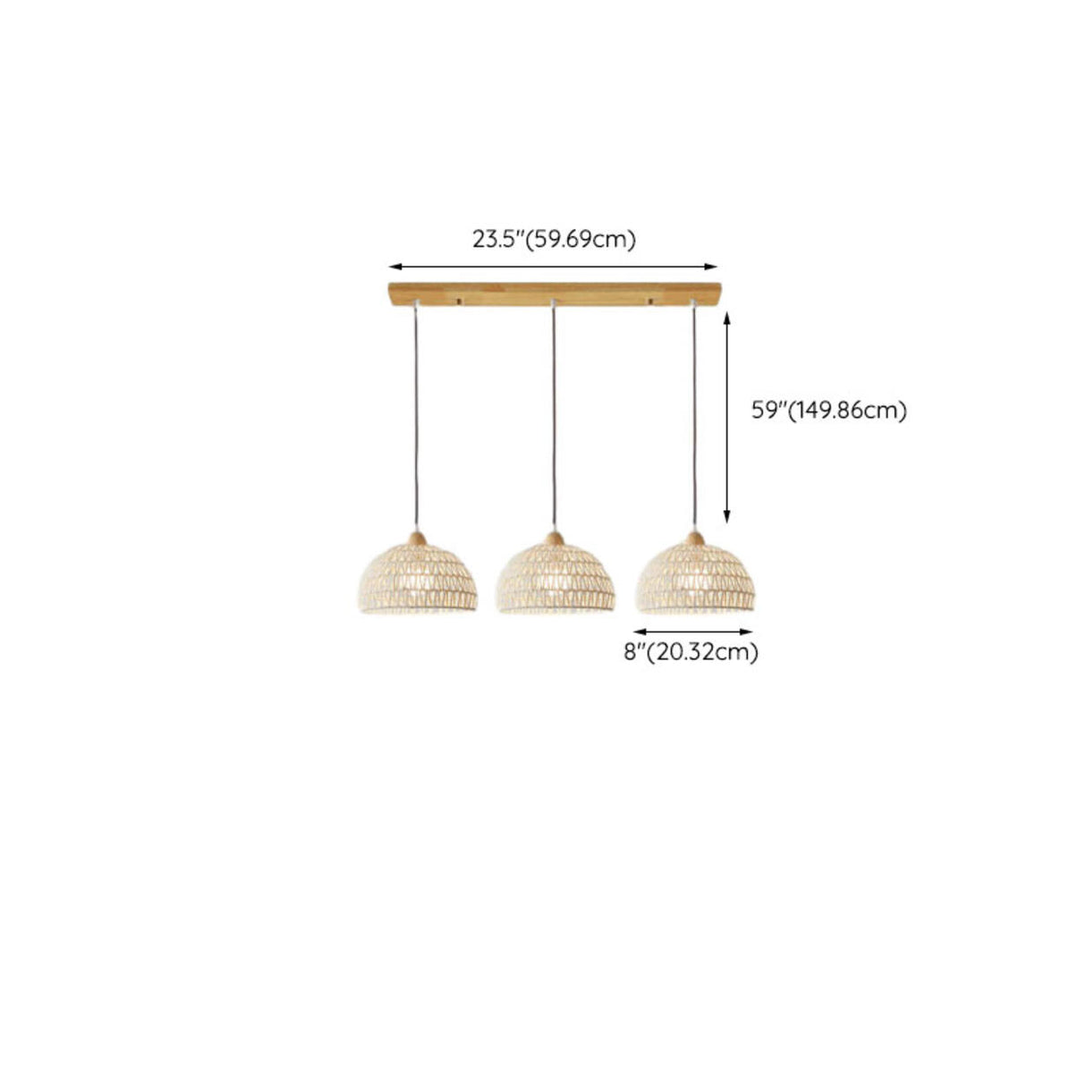 Boho Bowl Wood LED Kitchen Island Pendant Lights Image - 9