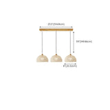 Boho Bowl Wood LED Kitchen Island Pendant Lights Image - 9