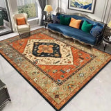 Boho-Chic Geometric Pattern Synthetic Red Area Rug Image - 16