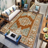 Boho-Chic Geometric Pattern Synthetic Red Area Rug Image - 9