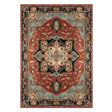 Boho Rectangular Polymer Geometric Aqua Area Rug Image - 21
