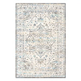 Boho Rectangular Polymer Geometric Aqua Area Rug Image - 4