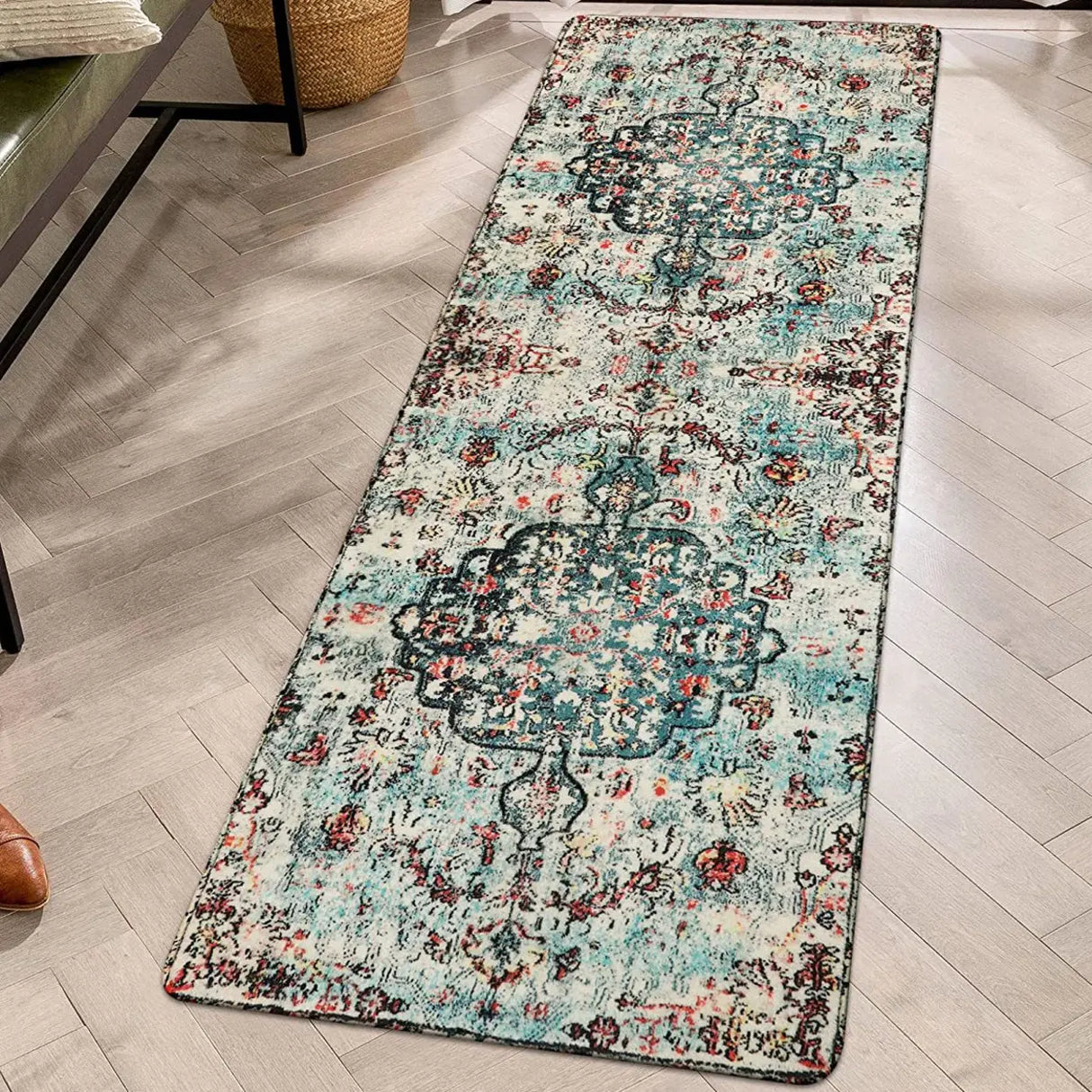 Boho Southwestern Rectangular Brick Red Area Rug Image - 3