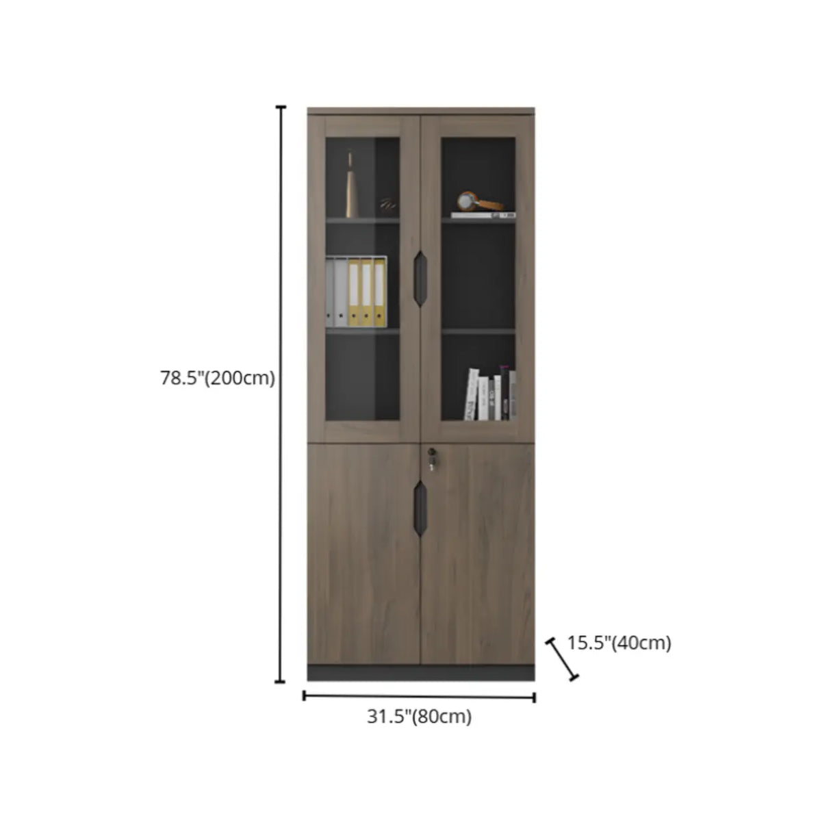 Bookcase Included Tall Vertical Wood Brown Filing Cabinet Image - 16