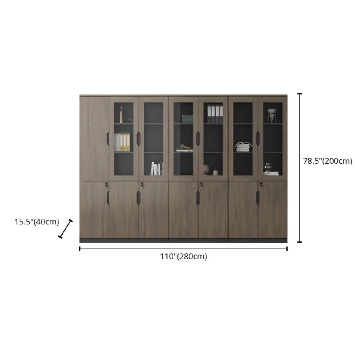 Bookcase Included Tall Vertical Wood Brown Filing Cabinet Image - 19