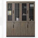 Bookcase Included Tall Vertical Wood Brown Filing Cabinet Image - 5