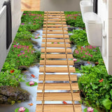 Botanical Rectangular Fabric Green Hallway Area Rug Image - 20