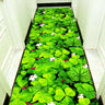 Botanical Rectangular Fabric Green Hallway Area Rug Image - 5