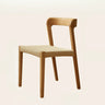 Braided Rope Seat Curved Open Back Wood Dining Chair Image - 7