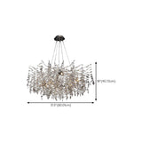 Branch Cascading Crystal Leaves Luxury Gold Chandelier Image - 12