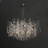 Branch Cascading Crystal Leaves Luxury Gold Chandelier Image - 5