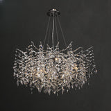 Branch Cascading Crystal Leaves Luxury Gold Chandelier Image - 7