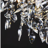 Branch Cascading Crystal Leaves Luxury Gold Chandelier Image - 8