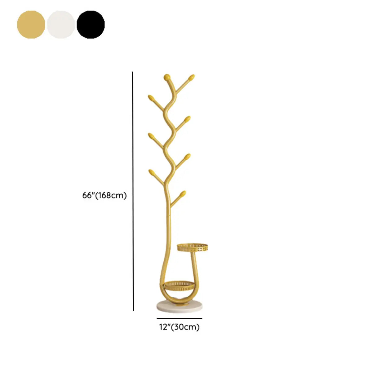 Branch Metal Shelves and Hooks Coat Rack with Storage 