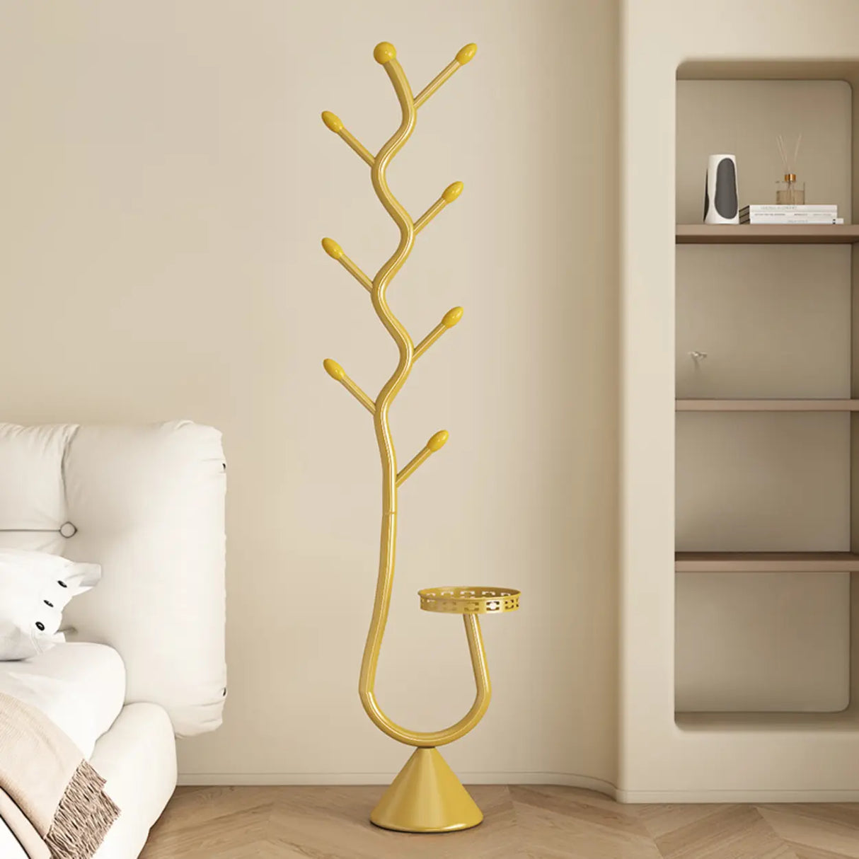 Branch Metal Shelves and Hooks Coat Rack with Storage Image - 2